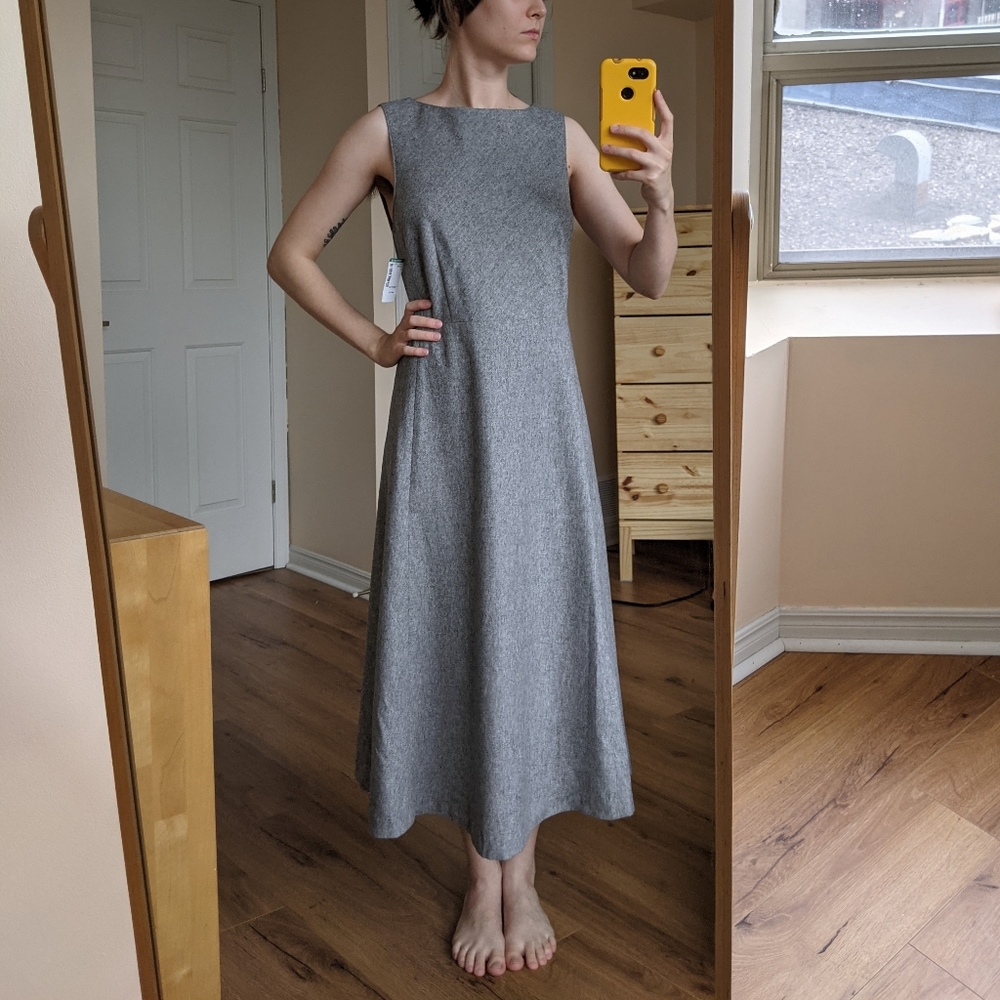 Grey wool blend dress